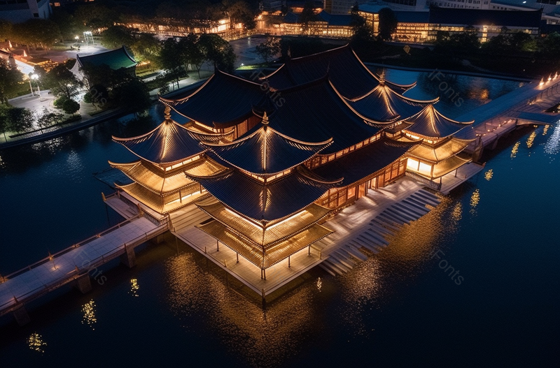 上海广富林遗址公园航拍俯视图,高清,摄影图,摄影图片,图片大全,摄影图免费下载